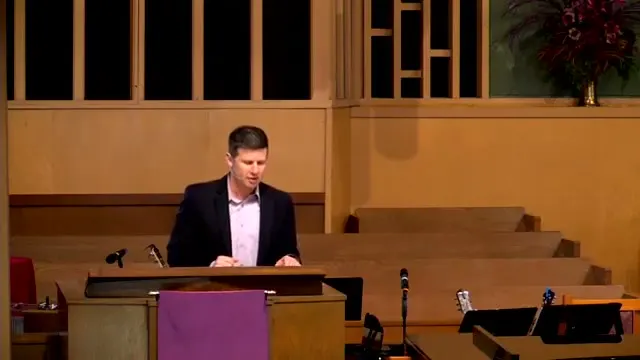 The preacher at the start of Worship service, March 15th, 2020