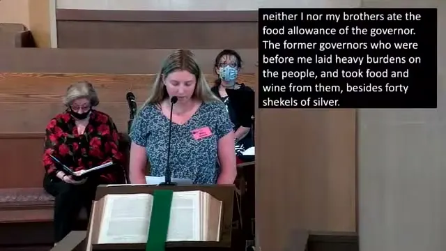 The preacher at the start of Worship service, June 20th, 2021
