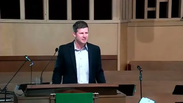 The preacher at the start of Worship service, October 24th, 2021
