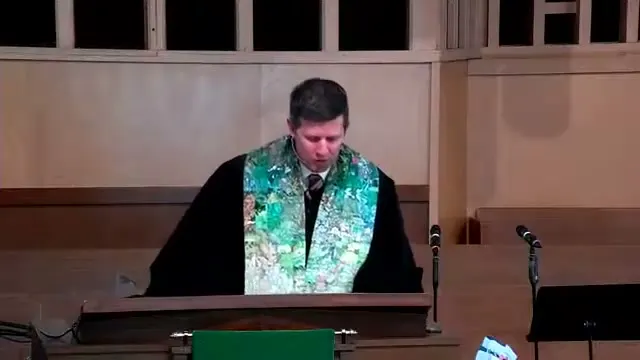 The preacher at the start of Worship service, October 31st, 2021