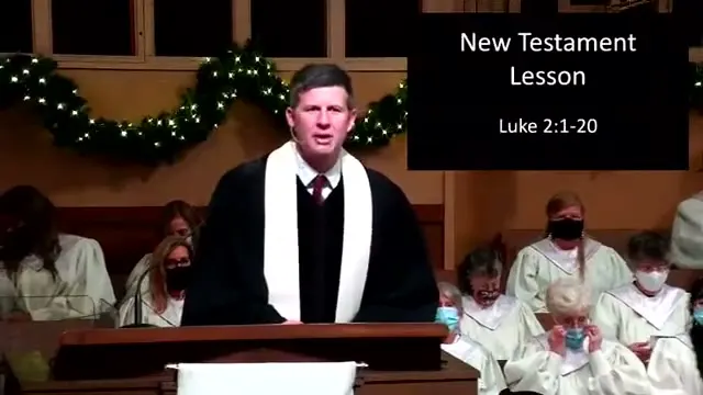 The preacher at the start of Worship service, December 24th, 2021