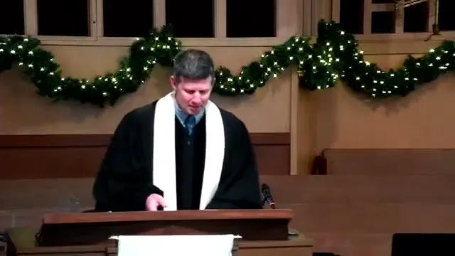 The preacher at the start of Worship service, January 2nd, 2022