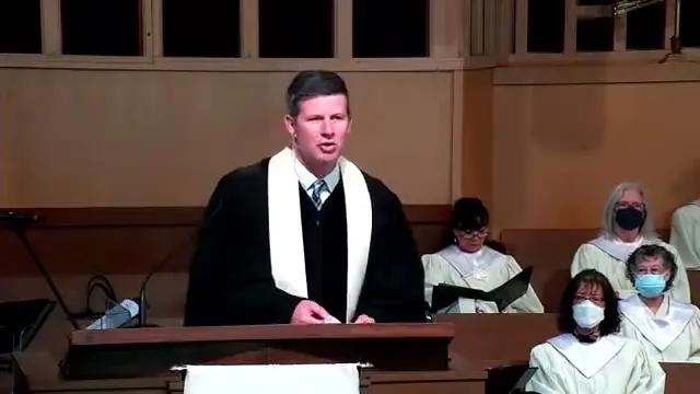 The preacher at the start of Worship service, May 22nd, 2022