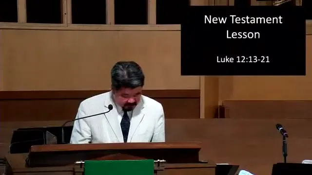 The preacher at the start of Worship service, July 31st, 2022