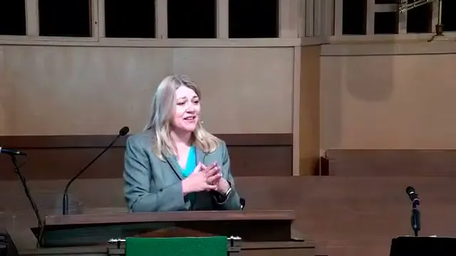 The preacher at the start of Worship service, August 28th, 2022