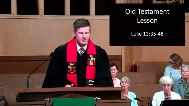 The preacher at the start of Worship service, September 11th, 2022