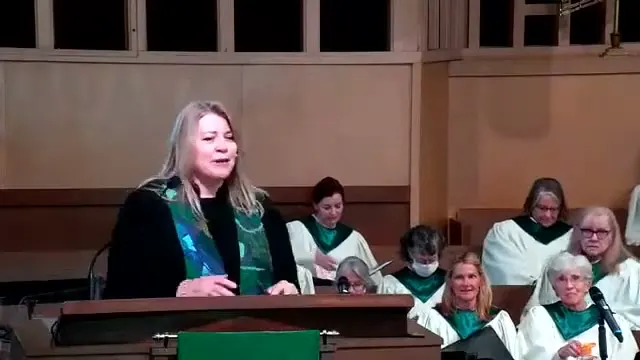 The preacher at the start of Worship service, October 2nd, 2022