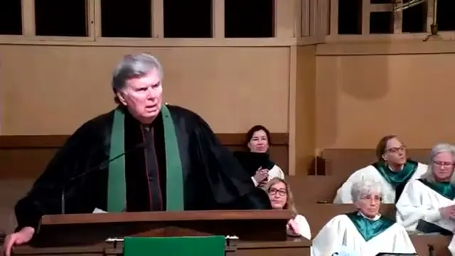 Rev. Jack C. Longley at the start of The Cost of Discipleship