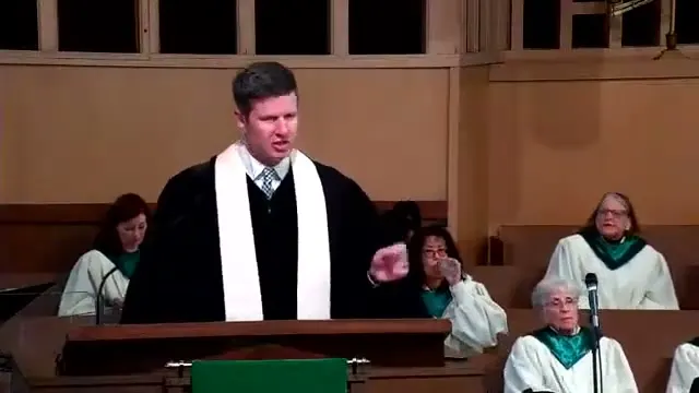 The preacher at the start of Worship service, November 13th, 2022