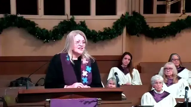 Rev. Erica Rader at the start of Waiting Rooms