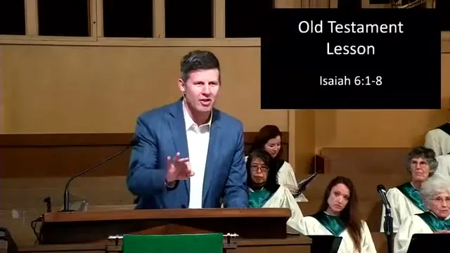 Rev. Dr. David G. Watermulder at the start of Here I Am, Lord