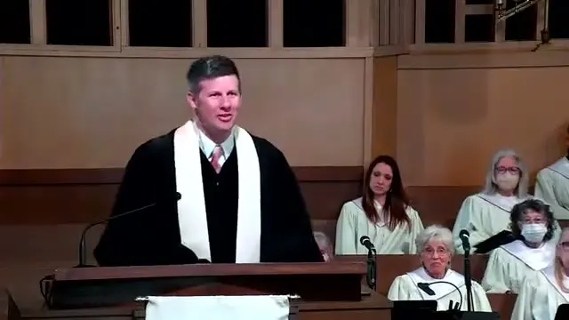 The preacher at the start of Worship service, April 9th, 2023