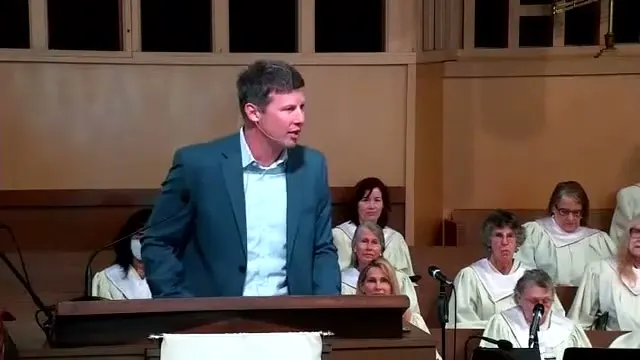The preacher at the start of Worship service, May 21st, 2023