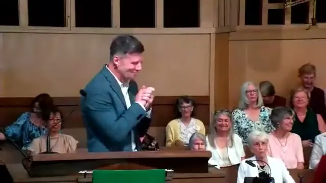 The preacher at the start of Worship service, July 30th, 2023