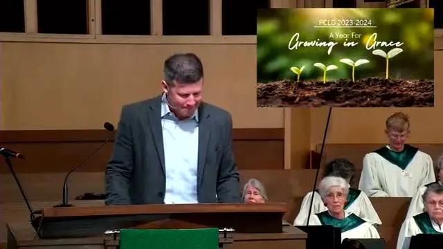 Rev. Dr. David G. Watermulder at the start of What a Fellowship, What a Joy Divine