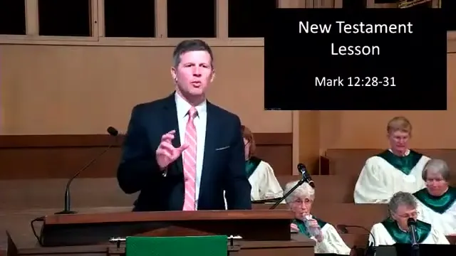 Rev. Dr. David G. Watermulder at the start of Love the Lord Your God with All Your Heart