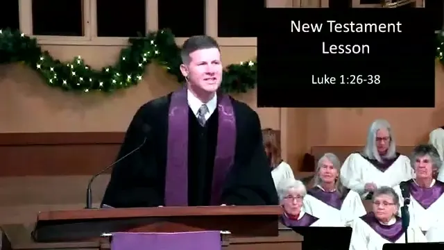 The preacher at the start of Worship service, December 24th, 2023