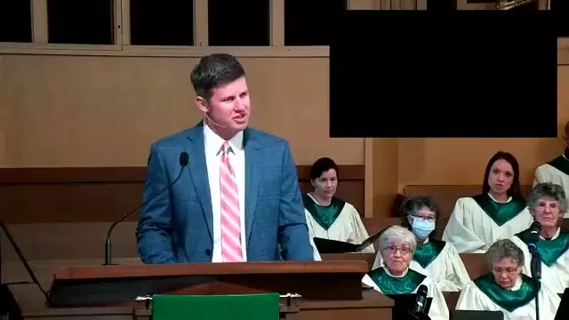 The preacher at the start of Worship service, January 28th, 2024