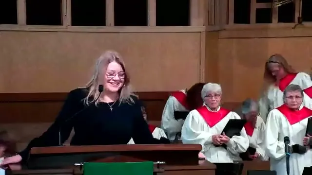 The preacher at the start of Worship service, February 11th, 2024
