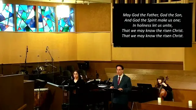 The preacher at the start of Worship service, March 29th, 2024