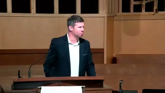 The preacher at the start of Worship service, April 7th, 2024