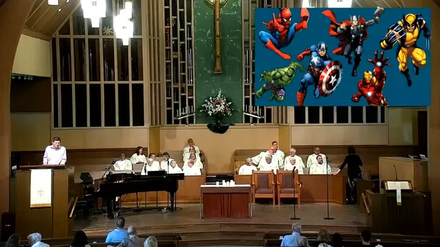 The preacher at the start of Worship service, April 21st, 2024