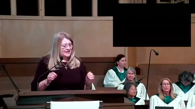 The preacher at the start of Worship service, May 26th, 2024
