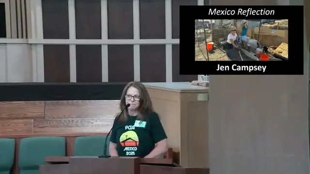 Jen Campsey at the start of All-Church Mexico Reflection