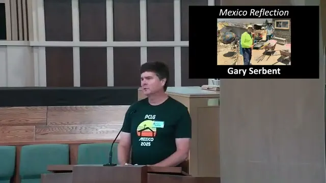 Gary Serbent at the start of All-Church Mexico Reflection