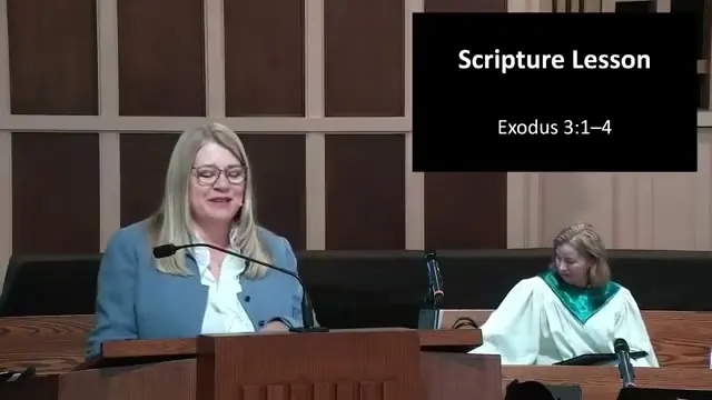 Rev. Erica Rader at the start of Here I am, Lord