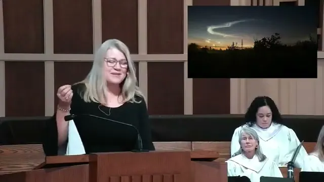 Rev. Erica Rader at the start of Let it be so, now!